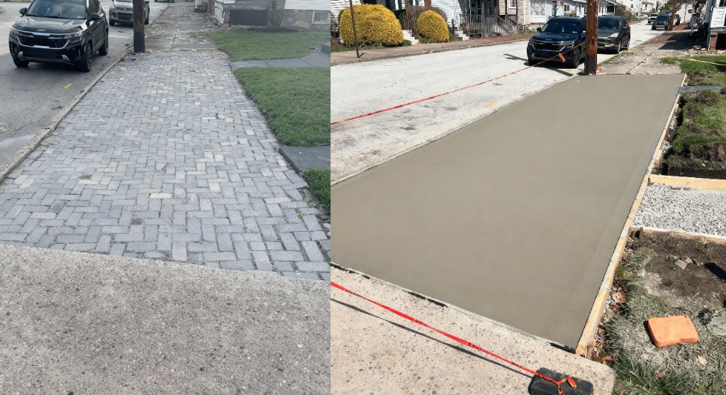 Driveway replacement before and after