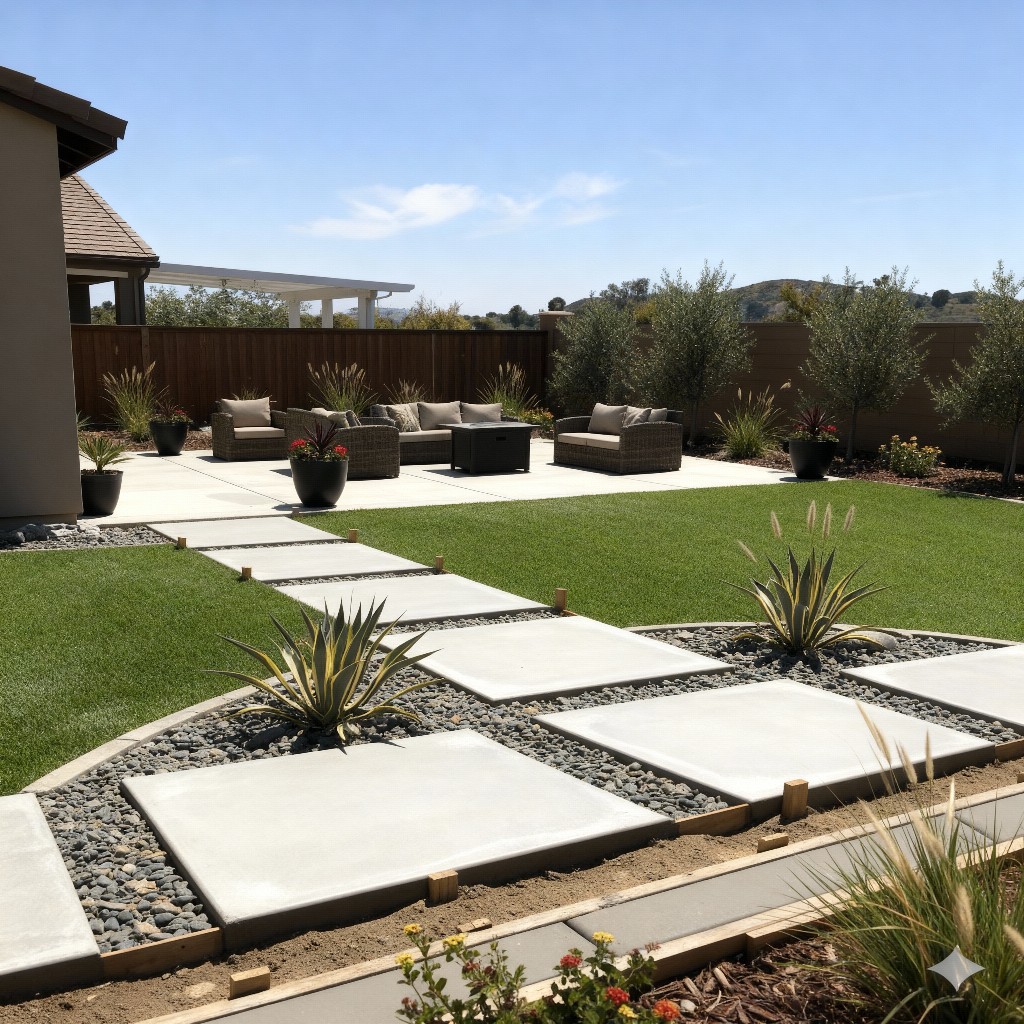 Patio and walkway landscape