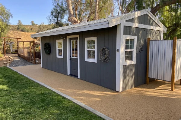 Resin Bound Path Installation – Backyard Shed & Walkway in San Clemente, CA