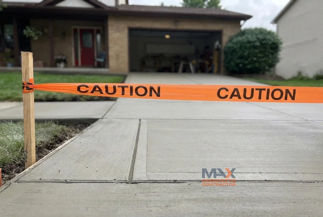 Close-up of precision control joint on driveway approach concrete in Irvine, CA