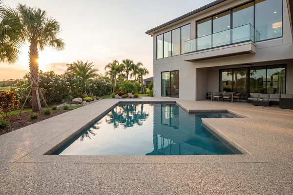 Resin-Bound Pool Deck Installation in Newport Beach, CA