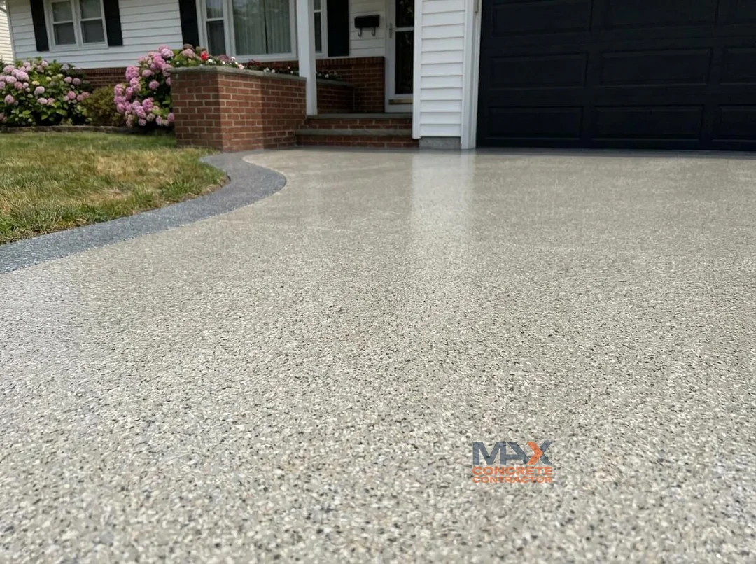 Polyaspartic driveway coating installation in Irvine, CA